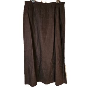 Apostrophe Linen Brown Maxi Skirt Womens 16 Lagenlook Cottagecore Fall Bohemian
